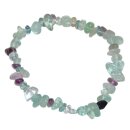 Fluorit Splitter Armband grün lila auf Stretchband ca. 5 - 8 mm, 19 - 20 cm lang