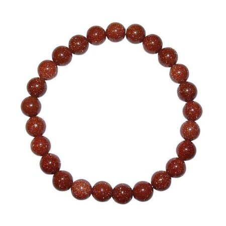 Goldfluss (synthetisch) 8 mm Kugel Armband schöner brauner Glimmer / Glitzer auf Stretchband