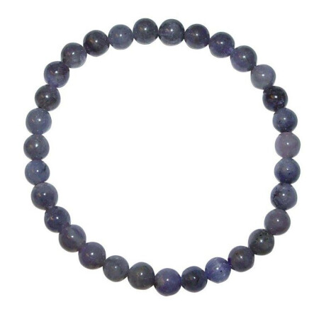 Iolith Armband 6 mm Ø Kugel man nennt ihn auch ugs. Wasser Saphir auf Stretchband