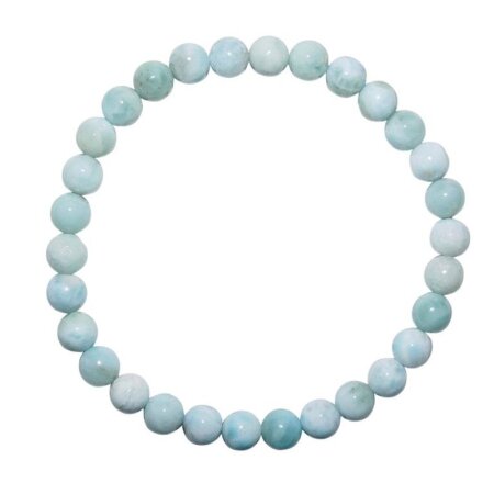 Larimar Atlantis Stein Armband Kugel 6 mm  A* Qualität auf Stretchband aus der Dominikanischen Repuplik