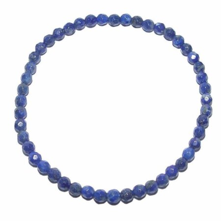 Lapislazuli Armband 4 mm Kugel facettiert schönes blau auf Stretchband