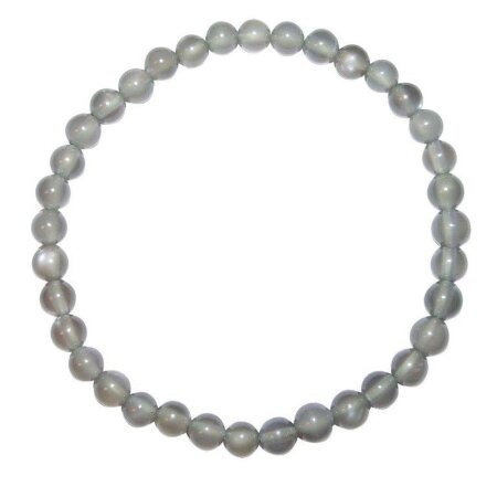 Mondstein grau Armband Kugel Ø 6 mm schöne schimmernde graue Farbe auf Stretchband
