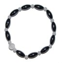 Hämatit magnetisiert mit Rosenquarz Kugel kombiniert Armband (Magnetarmband)