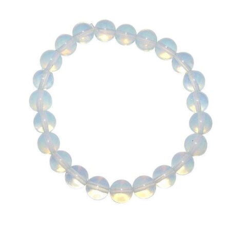 Opalith (Glas, synthetisch) 10 mm Kugel Armband mit blauem Opal Schimmer