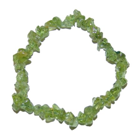 Peridot / Olivin Splitter Armband auf Stretchband ca. 5 -8 mm, 19 - 20 cm lang