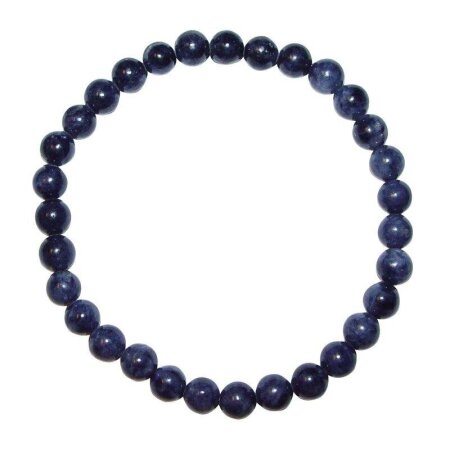 Saphir Kugel Armband 6mm Ø auf Stretchband