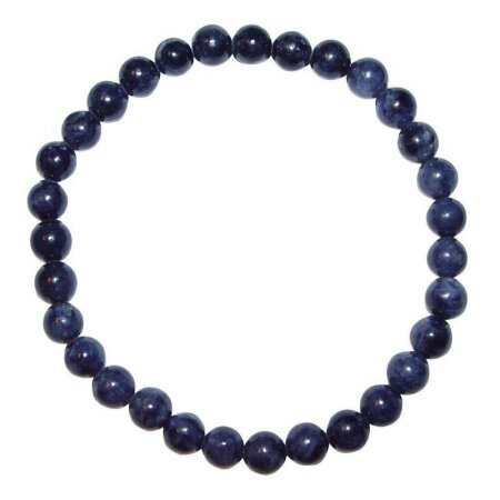 Saphir Kugel Armband 6mm Ø auf Stretchband