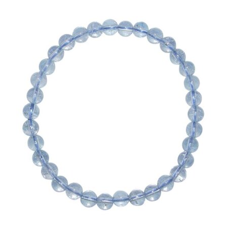 Topas blau Armband Kugel 6 mm A* Qualität schöne klare blaue Aqua Farbe auf Stretchband