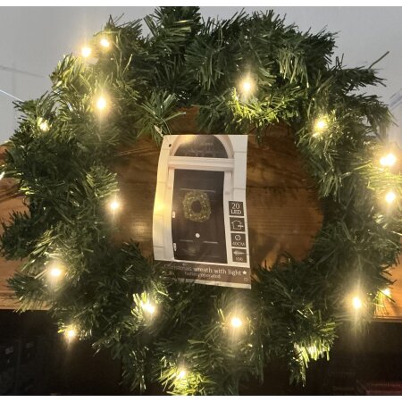 Deko Türkranz Weihnachten 20er LED Kranz grün ca. 40cm mit 6h Timer