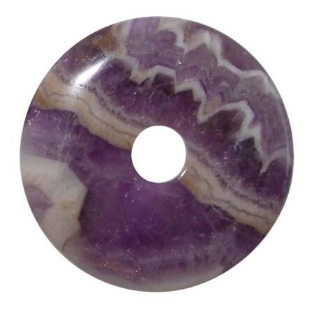 Amethyst 40 mm Ø Donut Anhänger rund gebänderter Chevron Amethyst