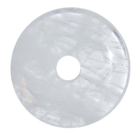 Bergkristall 35 mm Ø Donut Anhänger schöne klare Qualität mit Einschlüssen