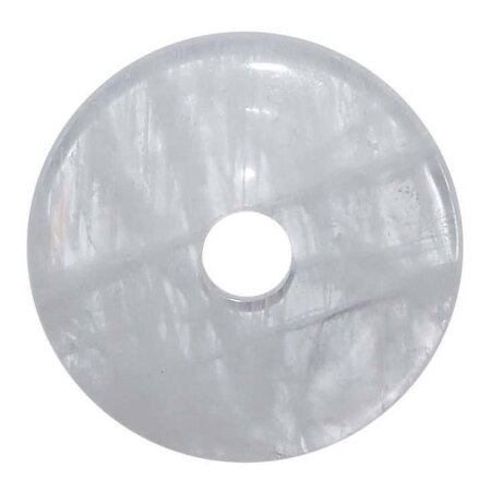 Bergkristall 40 mm Ø Donut Anhänger schöne klare Qualität mit Einschlüssen