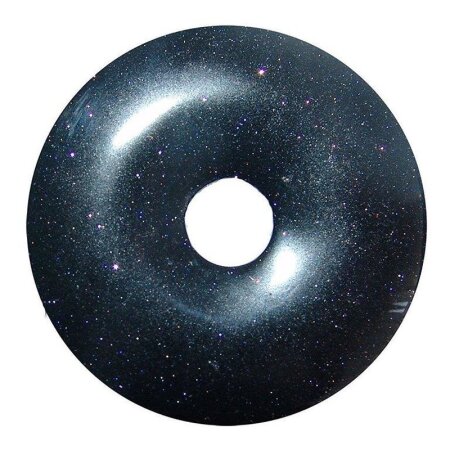 Blaufluss Ø 40 mm Donut Anhänger blauer Goldfluss (synthetisch)