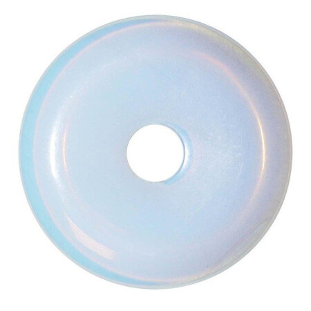 Opalith 50 mm Ø (Glas synthetisch) Donut Anhänger rund mit blauem Opal Schimmer