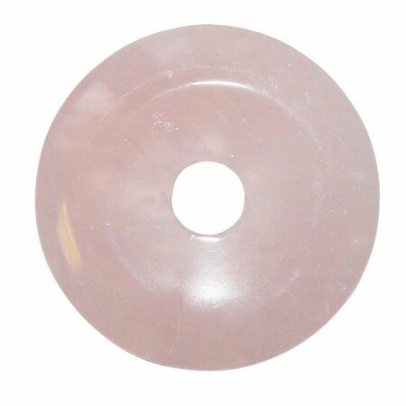 Rosenquarz 50 mm Ø Donut Anhänger rund schöne rosa Farbe