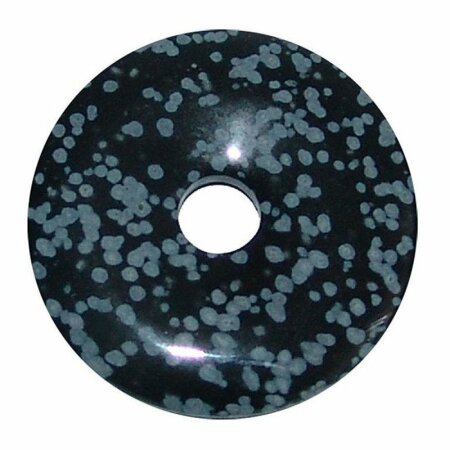 Schneeflocken Obsidian  Donut Anhänger ca. 40 mm Ø