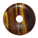 Tigerauge 50 mm Donut Anhänger rund, schöne braun schimmernde Maserung