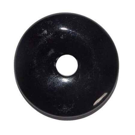 Turmalin schwarz / Schörl Donut Anhänger rund 40 mm Ø