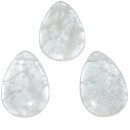 Bergkristall Anhänger flacher Trommelstein in Tropfen Form ca. 35-40 mm mit Bohrung: ca. 2,5 mm