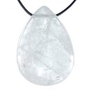 Bergkristall Trommelstein Tropfen gebohrt (2,5 mm) ca. 40...