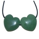 Aventurin grün Herz Anhänger flaches 30 mm großes Edelsteinherz Bohrung ca. 2,5 mm