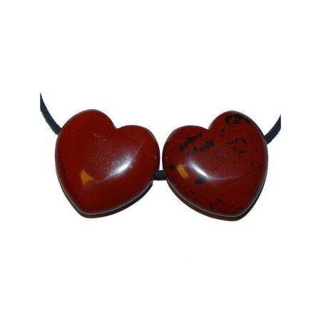 Jaspis rot Herz Anhänger 30 mm großes Edelsteinherz ca. 2,5 mm Bohrung und Band