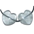 Bergkristall HERZ Anhänger flaches 30mm großes Edelsteinherz mit Bohrung ca. 2,5 mm