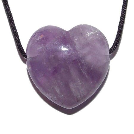 Amethyst gebändert Herz Anhänger 30 mm Bohrung: ca. 2,5 mm