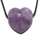 Amethyst gebändert Herz Anhänger 30 mm Bohrung: ca. 2,5 mm