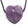 Amethyst gebändert Herz Anhänger 30 mm Bohrung: ca. 2,5 mm