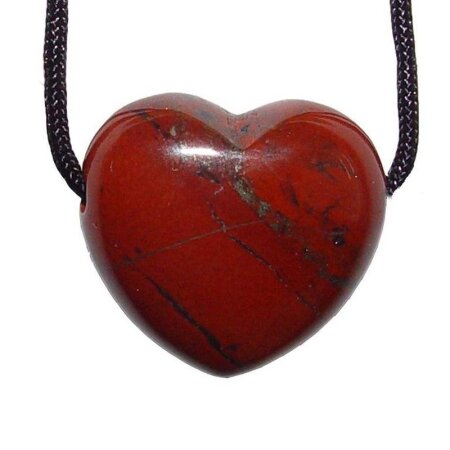 Jaspis rot Herz Anhänger 25 mm großes Edelsteinherz ca. 2,5 mm Bohrung