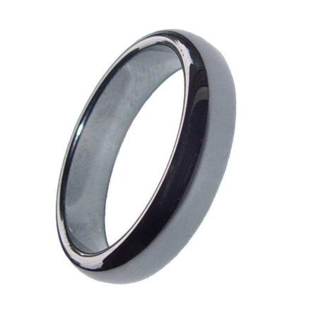 Hämatit Ring 6 mm Breite schönes glänzendes grau anthrazit Größe 63 (20,0 mm)