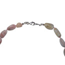 Anden Opal rosa Kette Collier mit 925er Silber Verschluss schöne rosa gemaserte Farbe