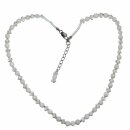 Achat weiß Edelstein Kugel Kette mit facettierten Bergkristall Kugeln, mit Silber Karabiner