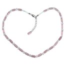 Fluorit rot Edelstein Stäbchen Kette mit facettierten Bergkristall Kugelm 3mm, Fluorit: ca 10mm