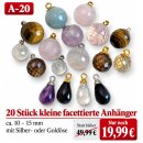 20 Stück kleine facettierte Edelelstein...