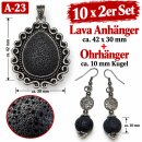 10 x 2er Set Lava Anhänge rca. 42x30 mm +...