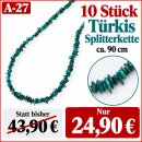 10 Stück Türkis Splitterkette endlos ohne...