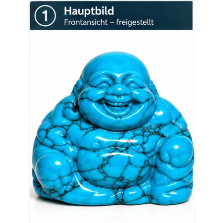Türkinit – gefärbter Magnesit – Happy Buddha sitzend ca. 25 × 30 mm