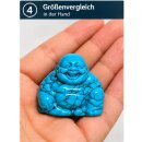 Türkinit – gefärbter Magnesit – Happy Buddha sitzend ca. 25 × 30 mm