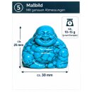 Türkinit – gefärbter Magnesit – Happy Buddha sitzend ca. 25 × 30 mm