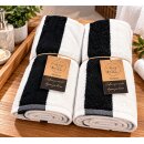 2er Set Duschtuch Handtuch Baumwolle 440g/qm grau schwarz...