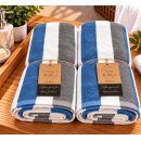 2er Set Duschtuch Handtuch Baumwolle 440g/qm blau grau...