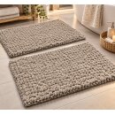 2er Set Badematte Badvorleger Matte Badezimmer taupe ca....