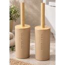 2er Set Toilettenbürste WC Bürste Bambus Deckel...