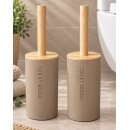 2er Set Toilettenbürste WC Bürste Bambus Deckel...