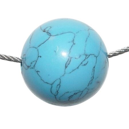 Türkinit (Magnesit color.) Kugel Anhänger ca. 20 mm mit Bohrung 2,5 mm