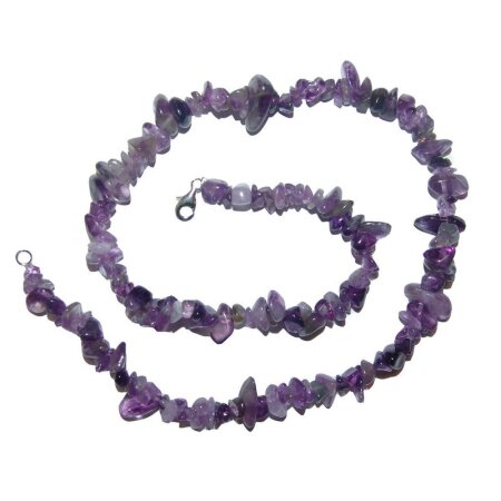 Amethyst A*extra Splitter Kette 45 cm mit 925er Silber Verschluss schöne klare lila Farbe