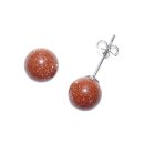 Goldfluss Kugel Ohrstecker 8 mm schöner goldenem Glimmer Glitzer