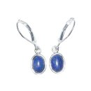 Lapislazuli Ohrhänger oval mit 925er Silber ca. 10 x 8mm plus Öse ca. 15 mm